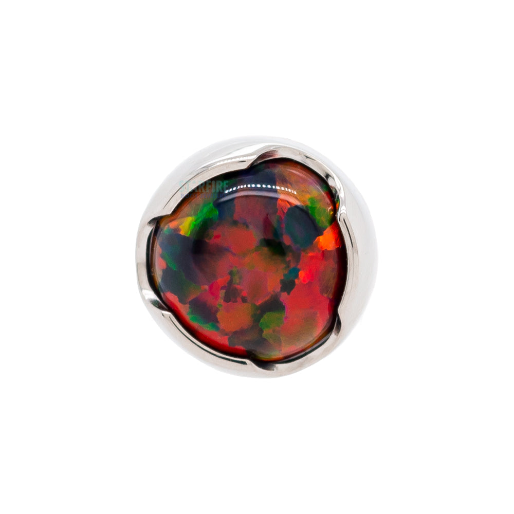 Prong-Set Opal Cabochon Threaded End