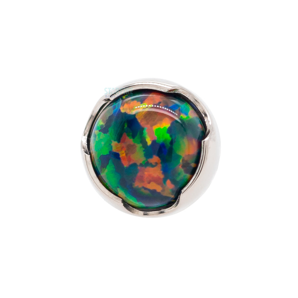 Prong-Set Opal Cabochon Threaded End