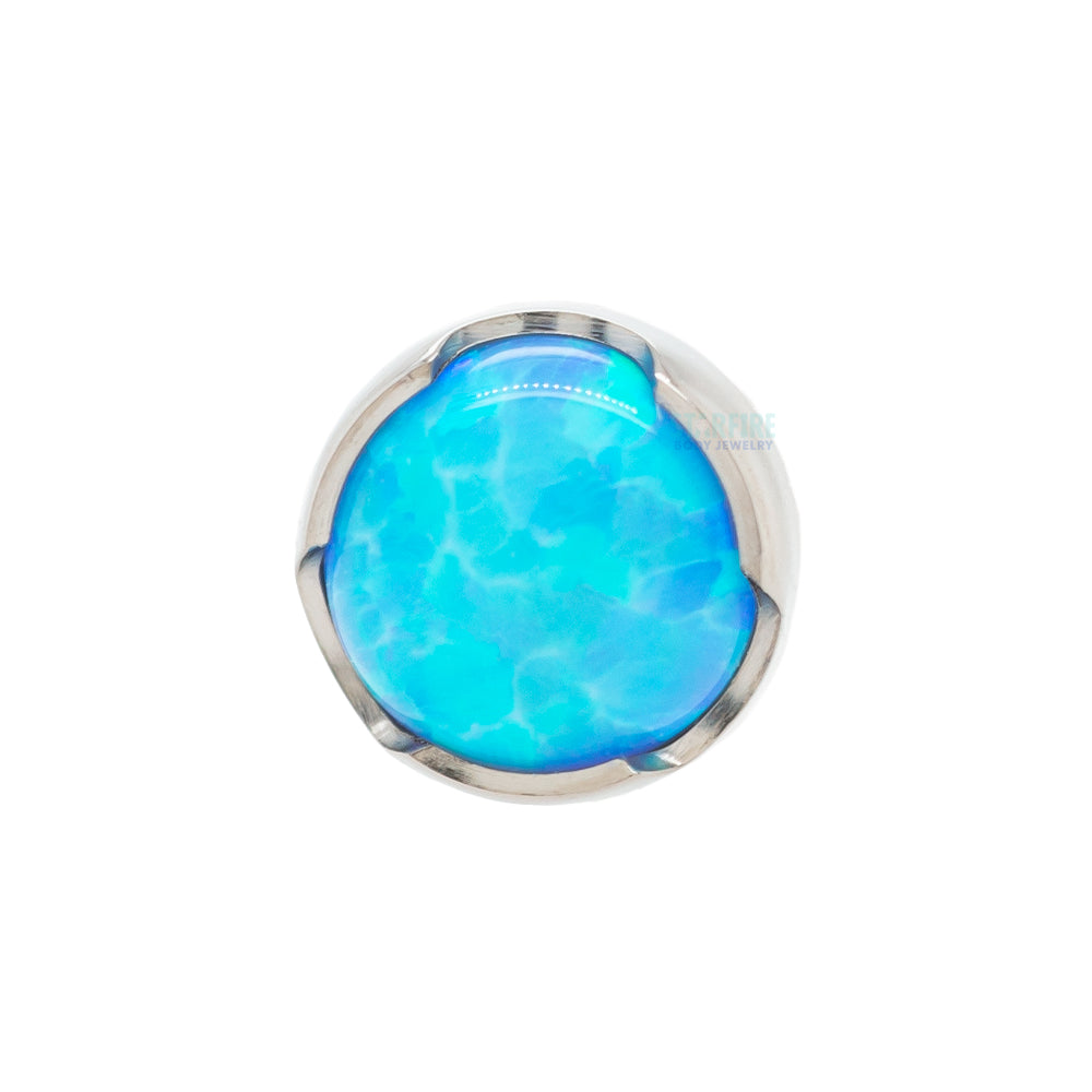 Prong-Set Opal Cabochon Threaded End