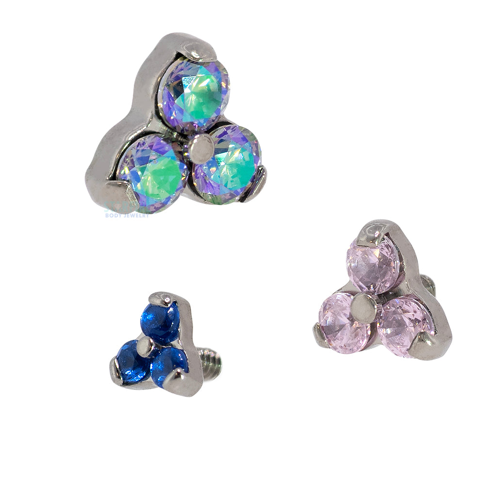 Faceted Gems in Trinity (Menage a Trois) Threaded End