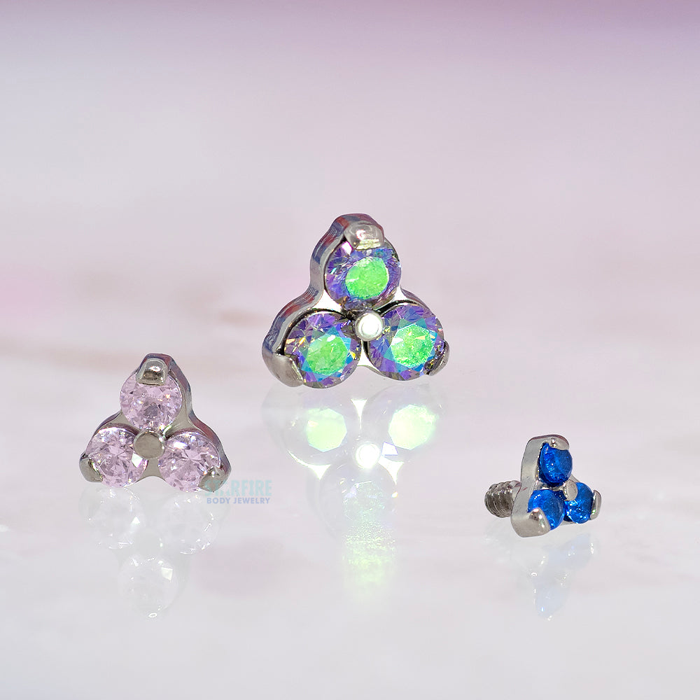Faceted Gems in Trinity (Menage a Trois) Threaded End