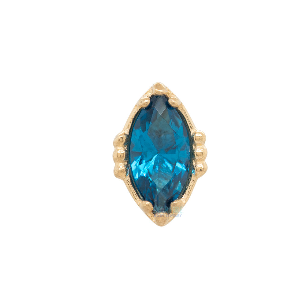 threadless: "Lindsey" End in Yellow Gold with Marquise-Cut Brilliant-Cut Gem