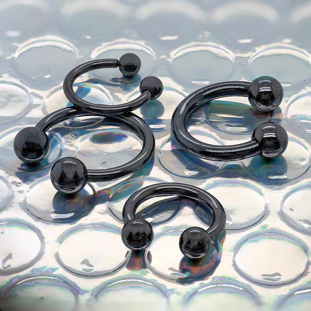 Black Niobium Circular Barbell