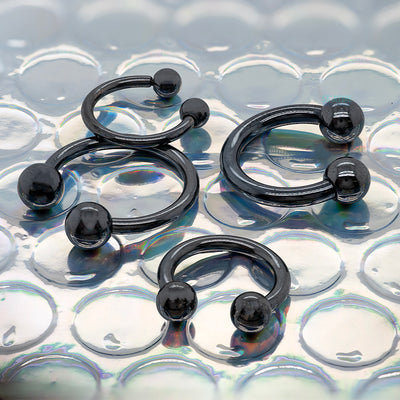 Black Niobium Circular Barbell