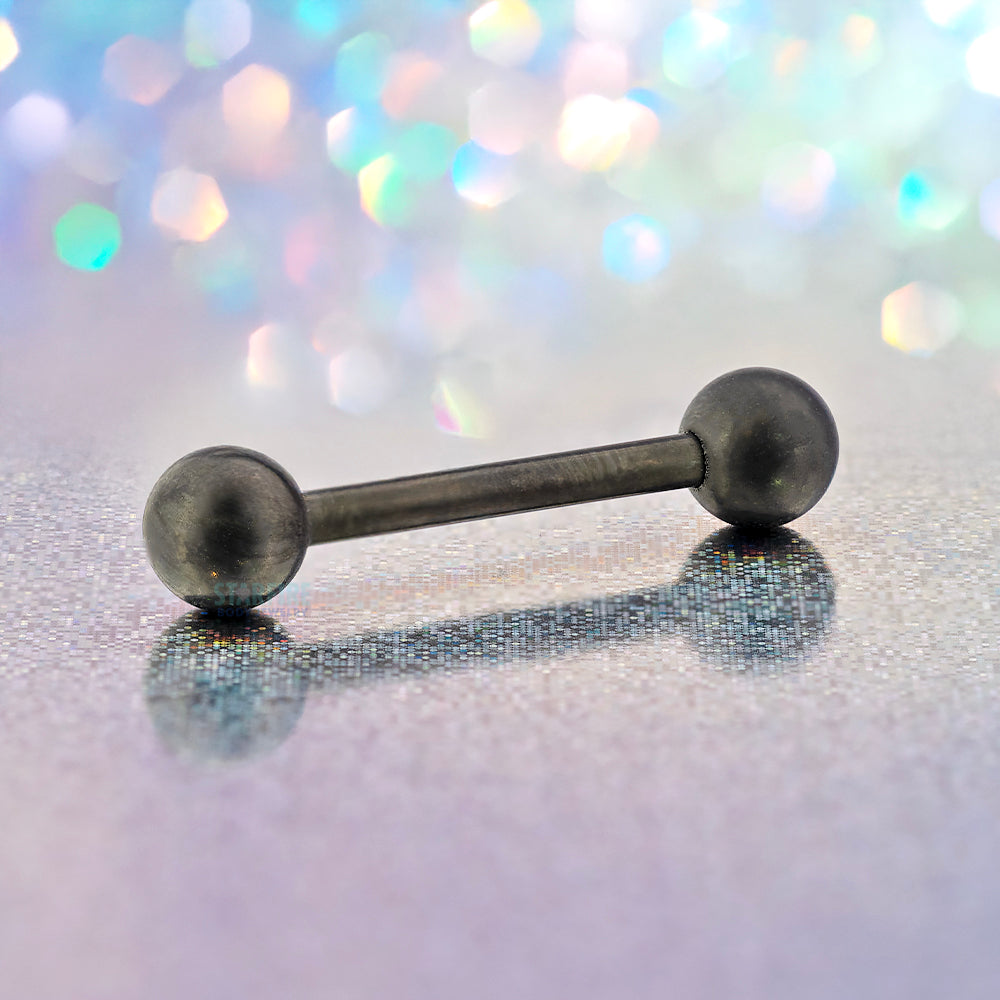 Black Niobium Straight Barbell - 12 ga.