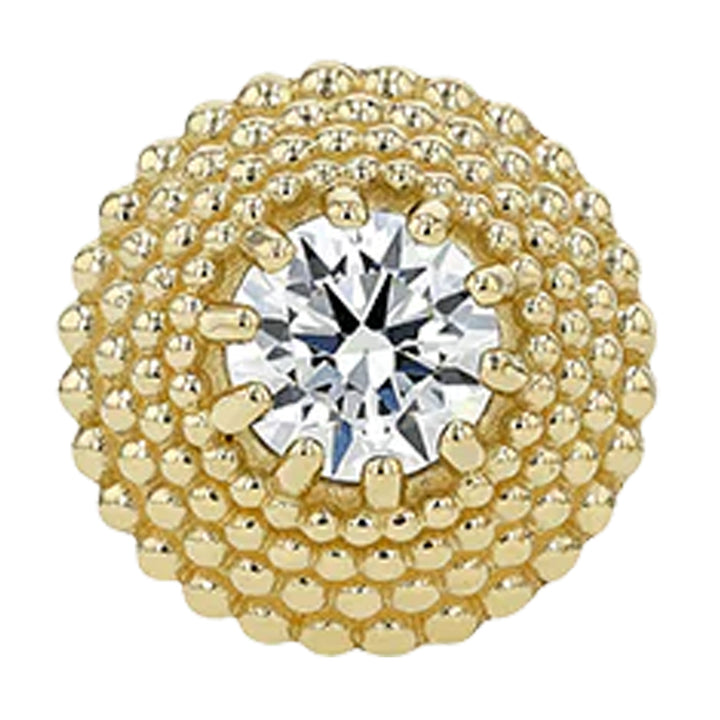 2mm "Hera" Brilliant-Cut Gem Circle Threaded End in Gold