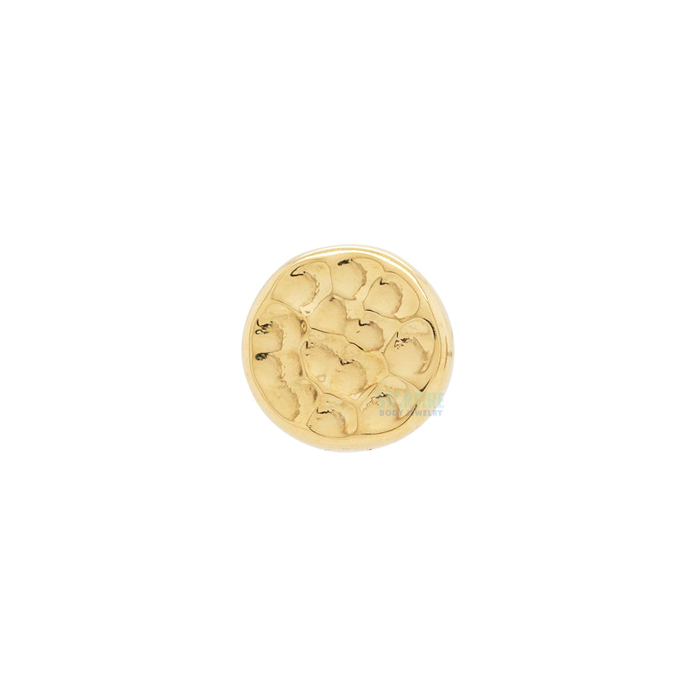 Hammered Disk Threaded End in Gold