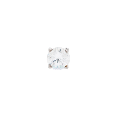 2mm "Tiffany" Prong-Set Brilliant-Cut Gem Threaded End