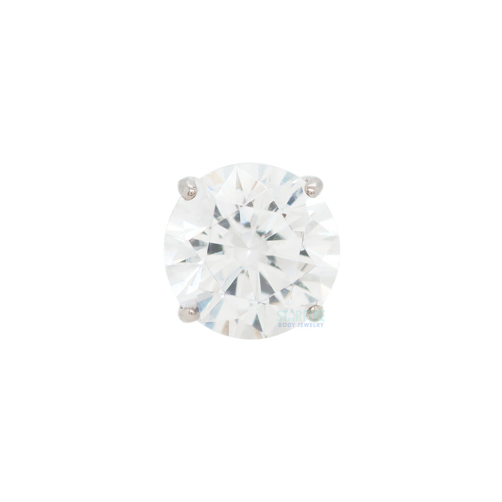 "Tiffany" Prong-Set Brilliant-Cut Gem - on flatback