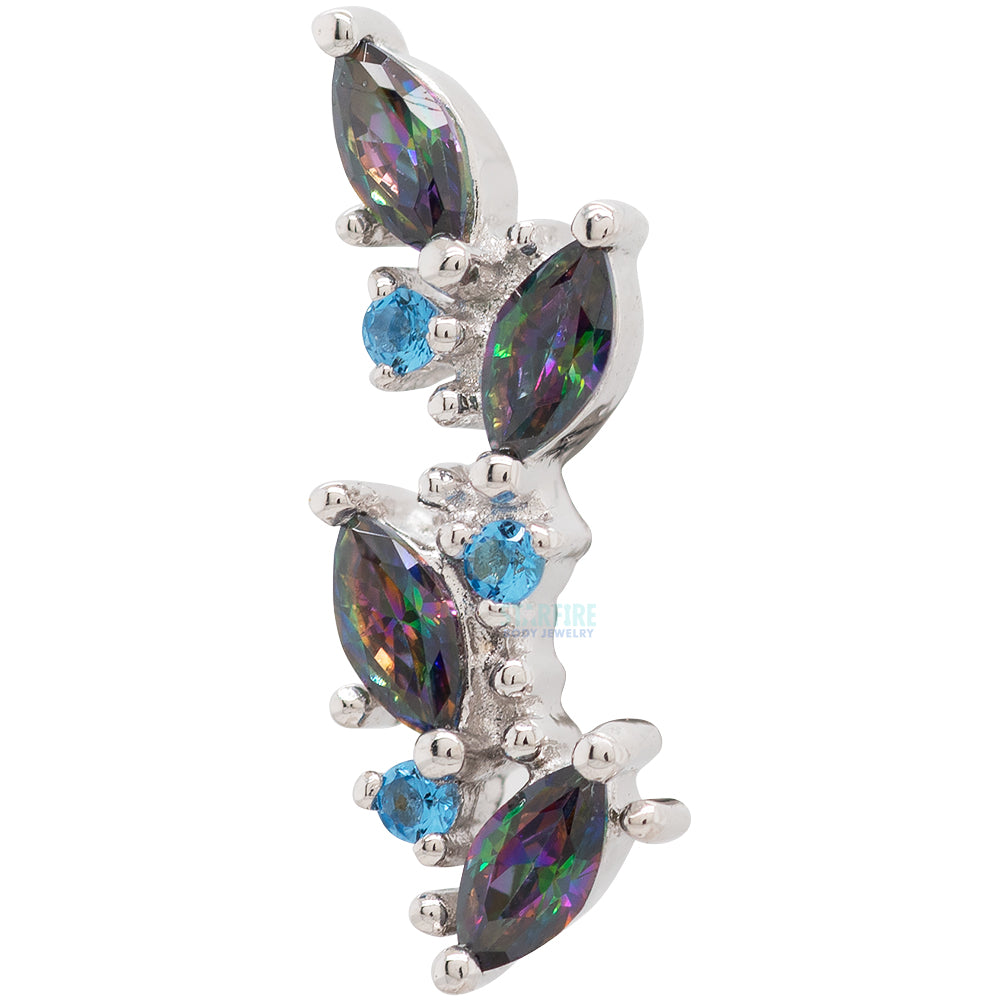 "Andreia" Threaded End in Gold with Mystic Topaz & Alexandrite CZ's