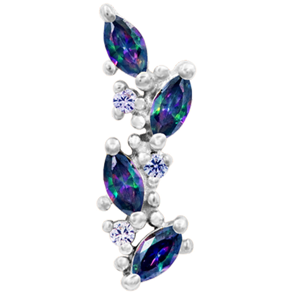 "Andreia" Threaded End in Gold with Mystic Topaz & Alexandrite CZ's