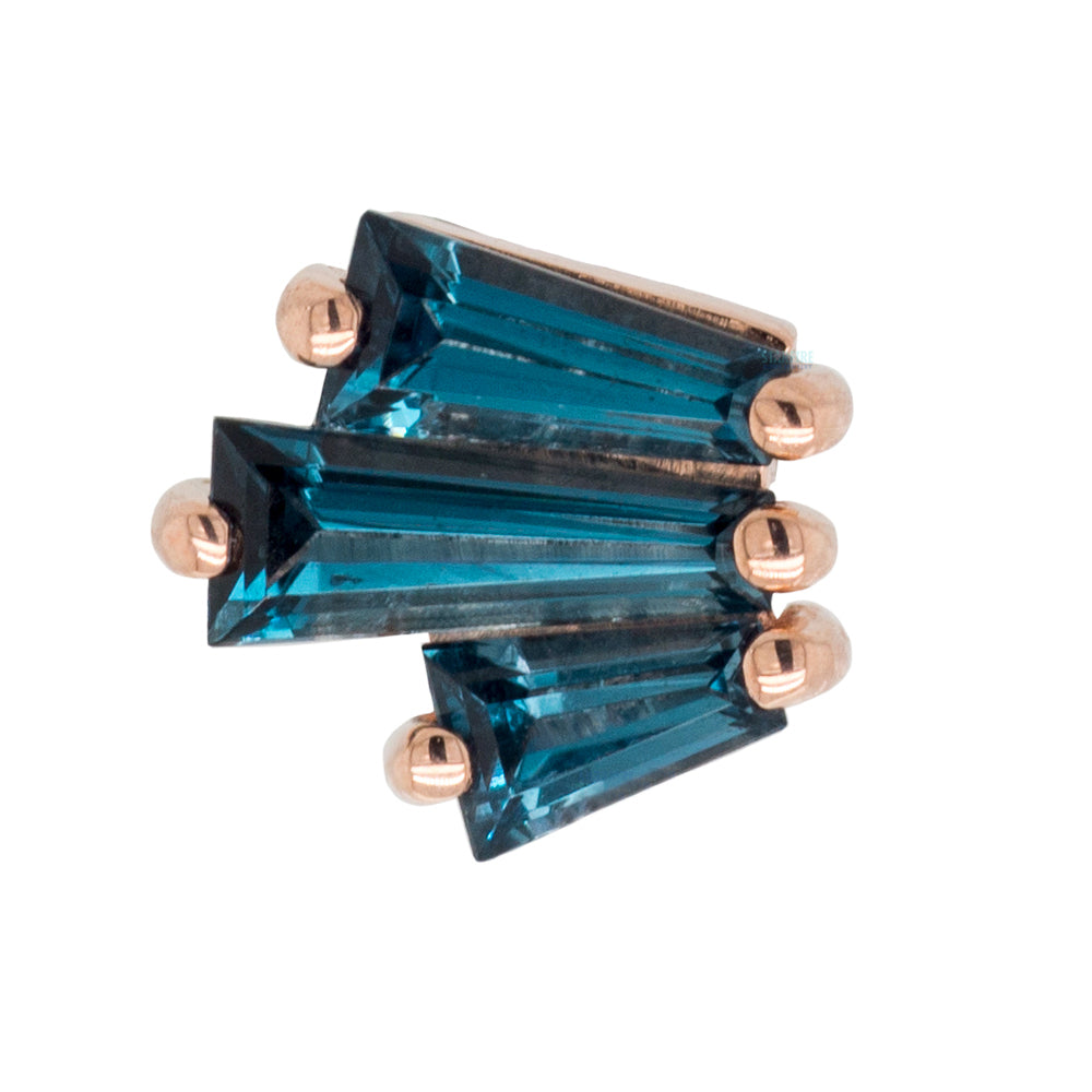 "Labels or Love" Threaded End in Gold with London Blue Topaz'