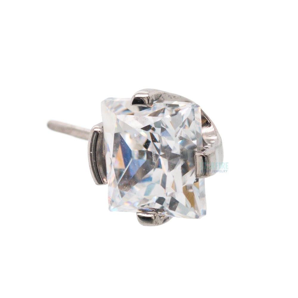 threadless: Princess-Cut Faceted Gem Side-Set End