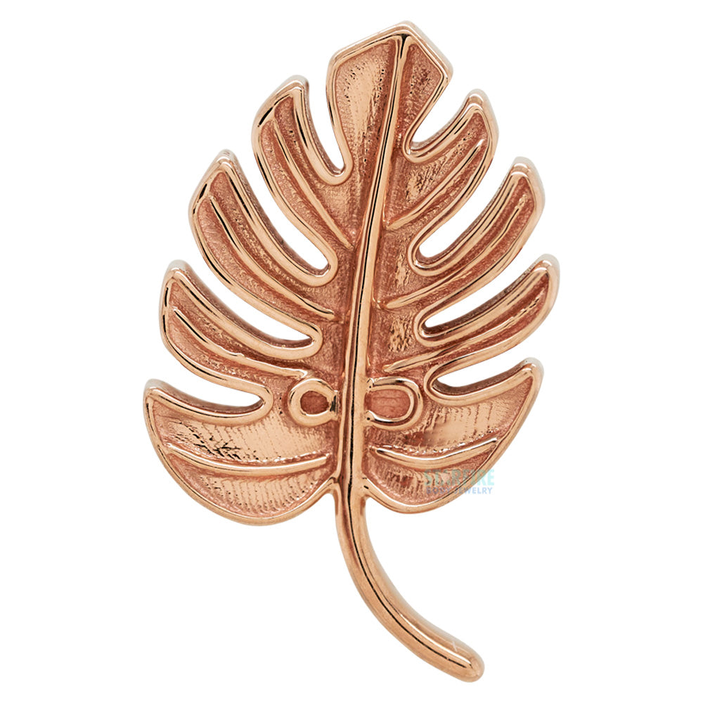 Monstera Leaf Threaded End in Gold