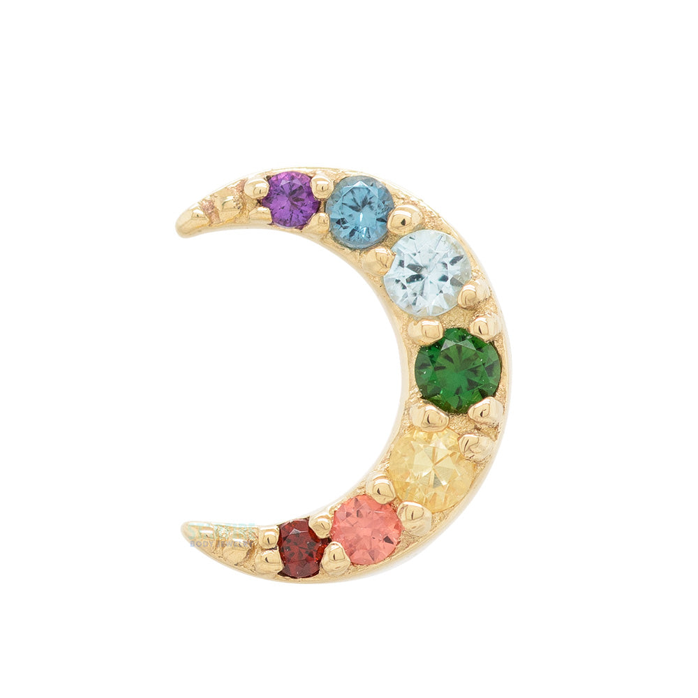 "Jula" Threaded End in Gold Rainbow with Genuine Gemstones