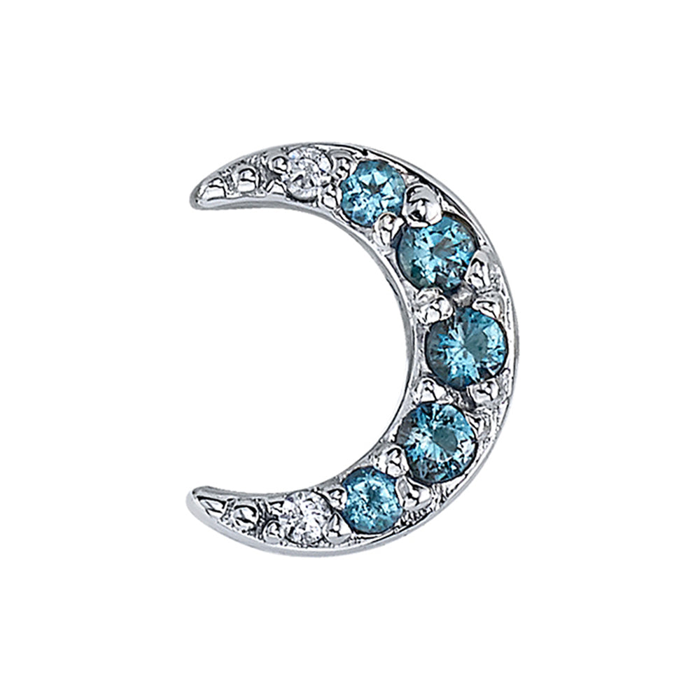 "Jula" Threaded End in Gold with Gradient Gemstones: Genuine London Blue Topaz, Ice Blue Topaz & DIAMONDS