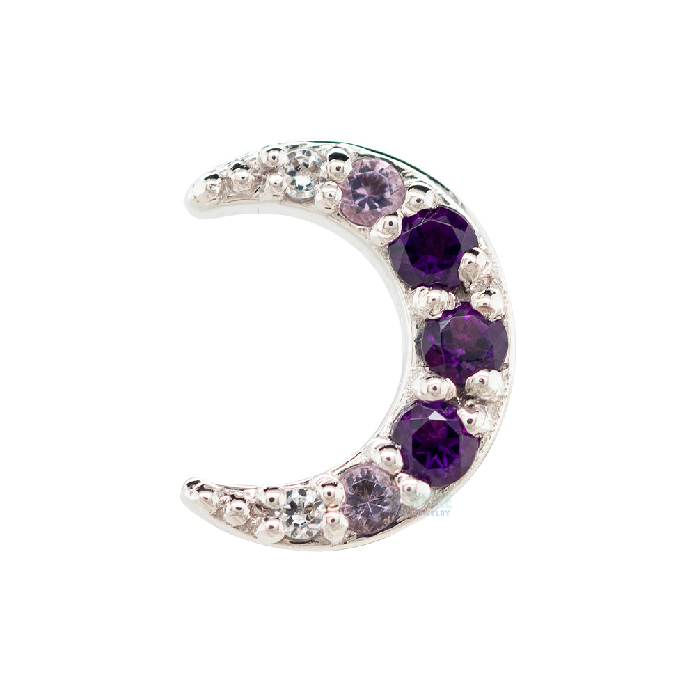"Jula" Threaded End in Gold with Gradient Gemstones: Genuine Amethyst, Light Amethyst & White CZ's