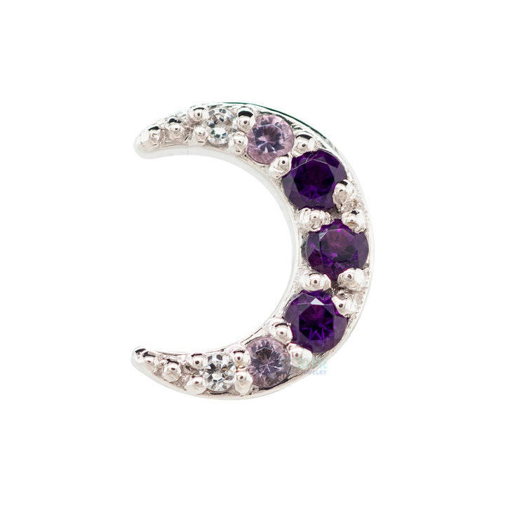 "Jula" Threaded End in Gold with Gradient Gemstones: Genuine Amethyst, Light Amethyst & White CZ's
