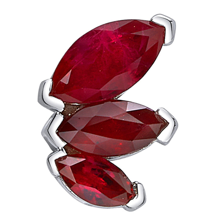 "French Kiss" Large Threaded End in Gold with Ruby