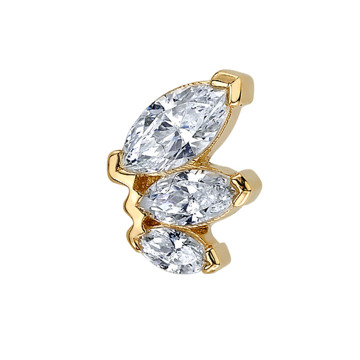 "French Kiss" Tiny Threaded End in Gold with DIAMONDS