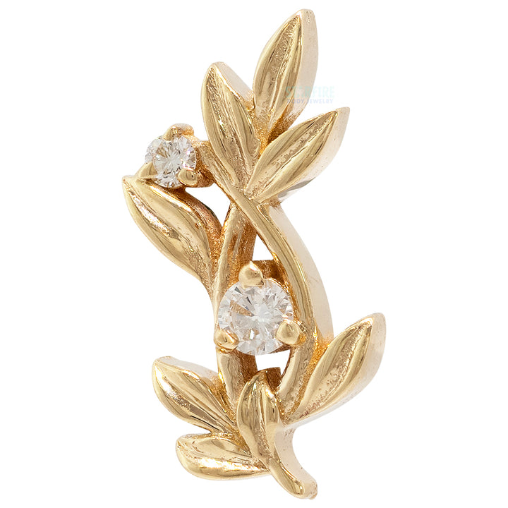 "Jessamine" Threaded End in Gold & Platinum with DIAMONDS