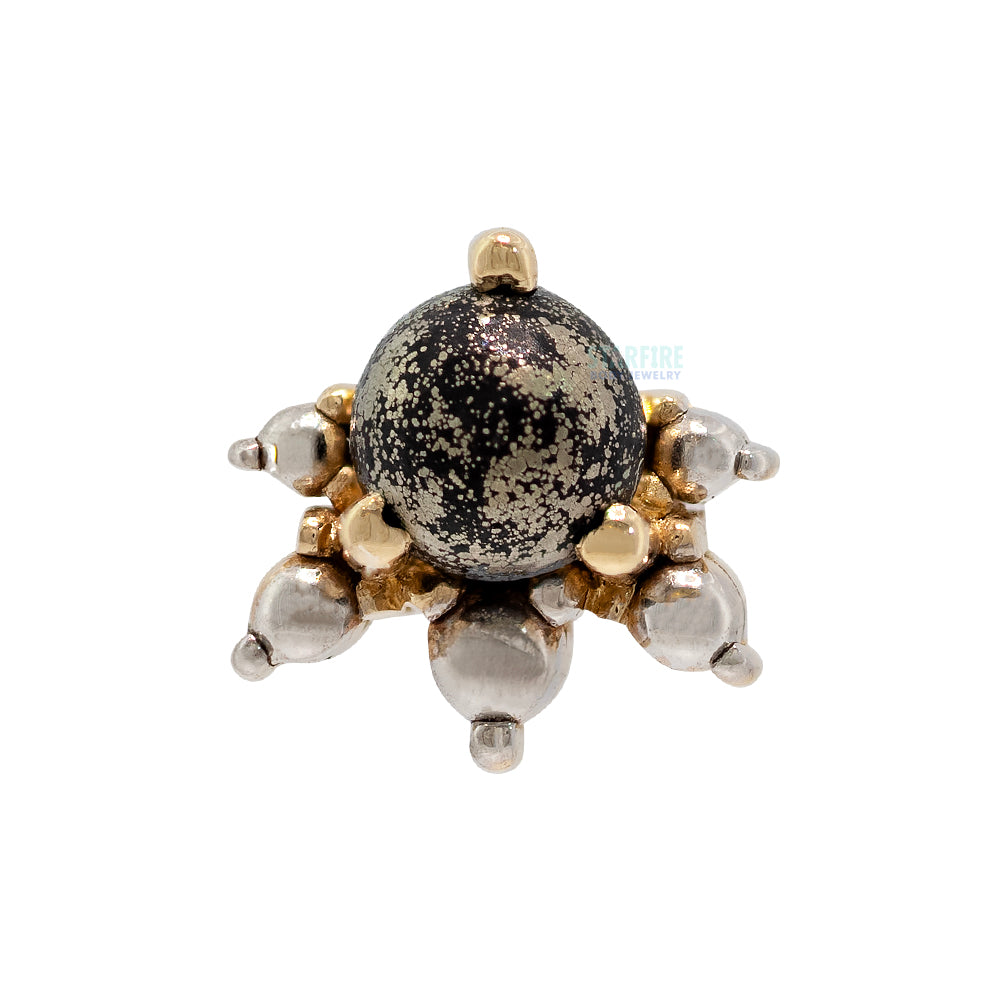"Anaya" Threaded End in Gold & Platinum with Pyrite & Gold Beads