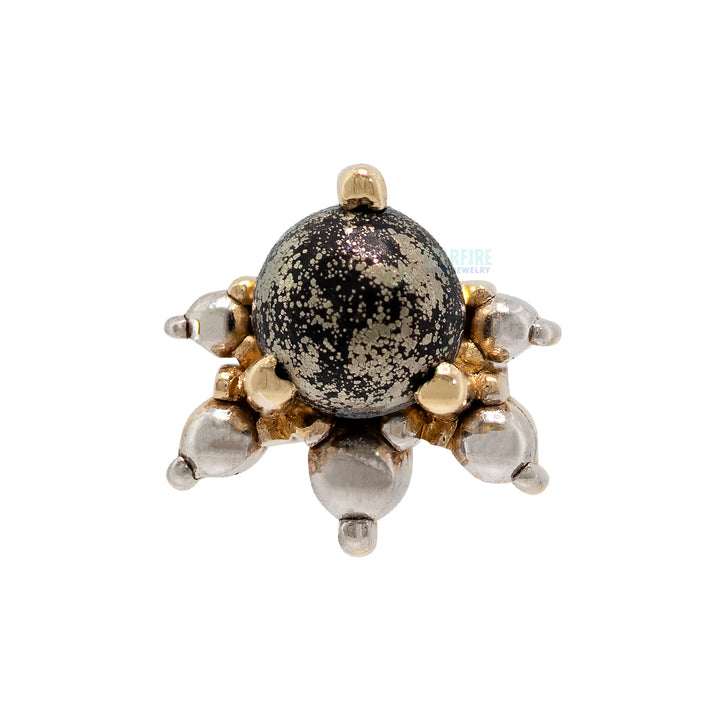 "Anaya" Threaded End in Gold & Platinum with Pyrite & Gold Beads