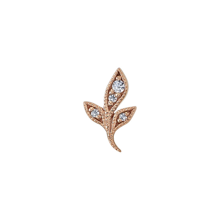 BVLA Mini Wisteria Threaded End in Gold with DIAMONDS White Gold / Right Curve / 16 ga