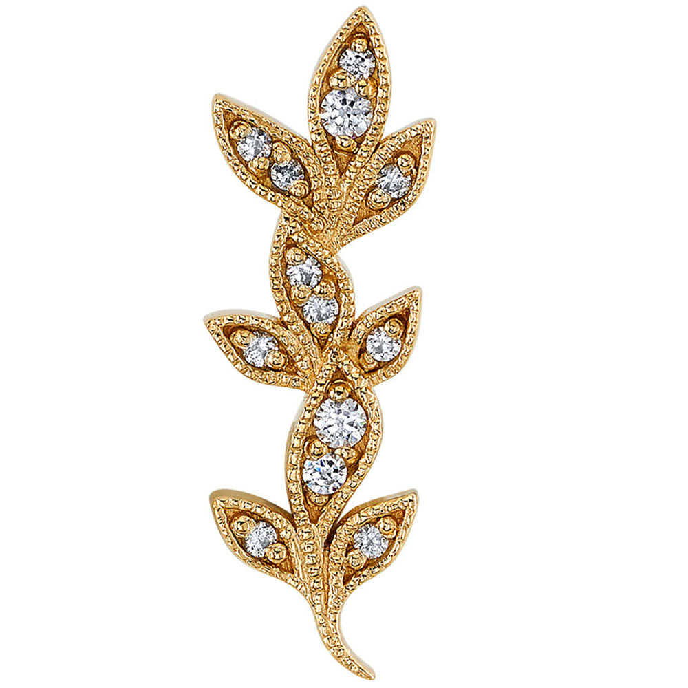 "Wisteria" Threaded End in Gold with DIAMONDS