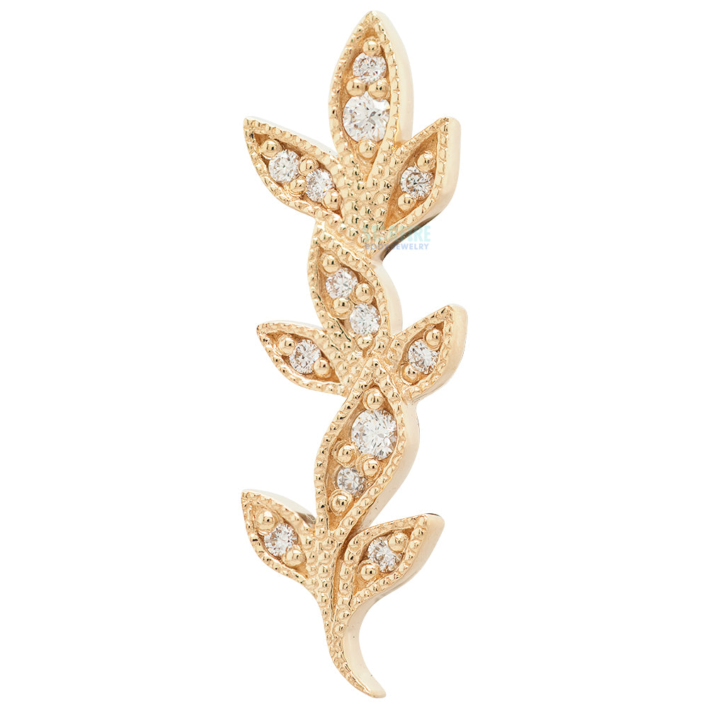 "Wisteria" Threaded End in Gold with DIAMONDS