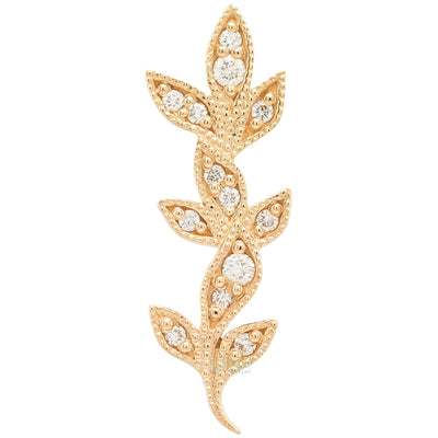 "Wisteria" Threaded End in Gold with DIAMONDS