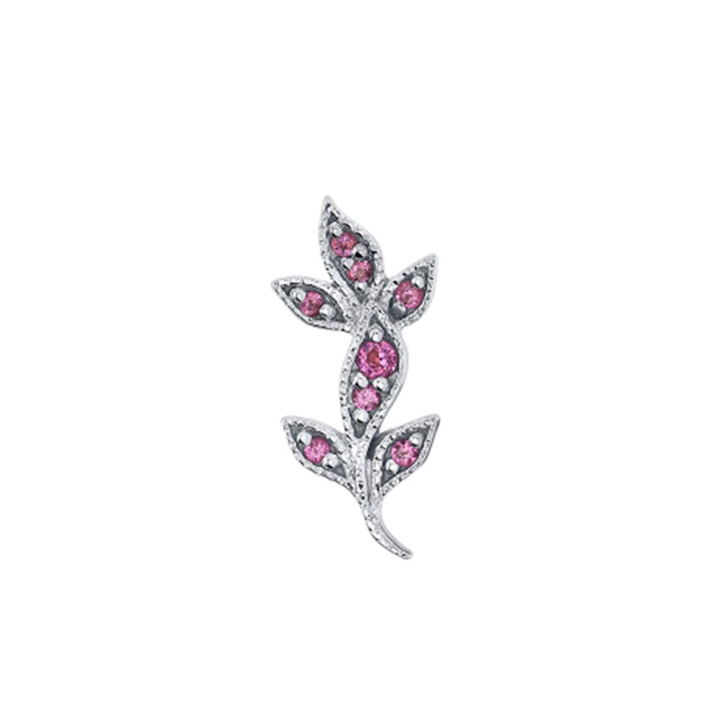 "Medium Wisteria" Threaded End in Gold with Rhodolite