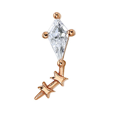 "Hang On!" Threaded End in Gold with DIAMOND