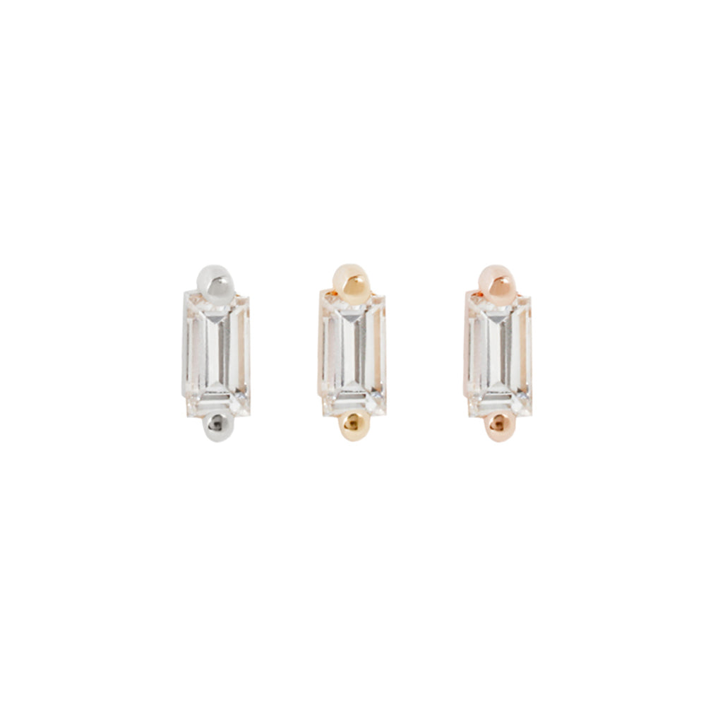 threadless: "Paris" End in Gold with White Topaz
