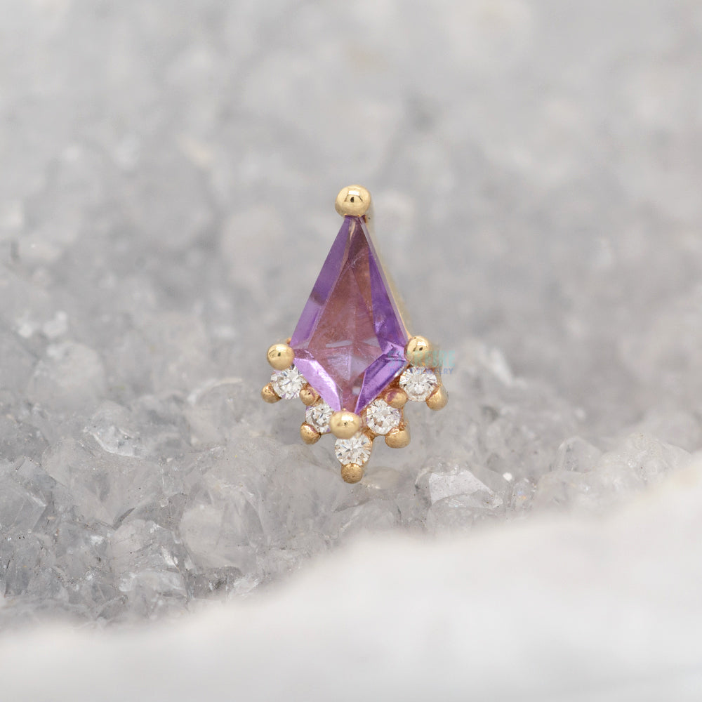 threadless: "Noble" End in Gold with Amethyst & White CZ's