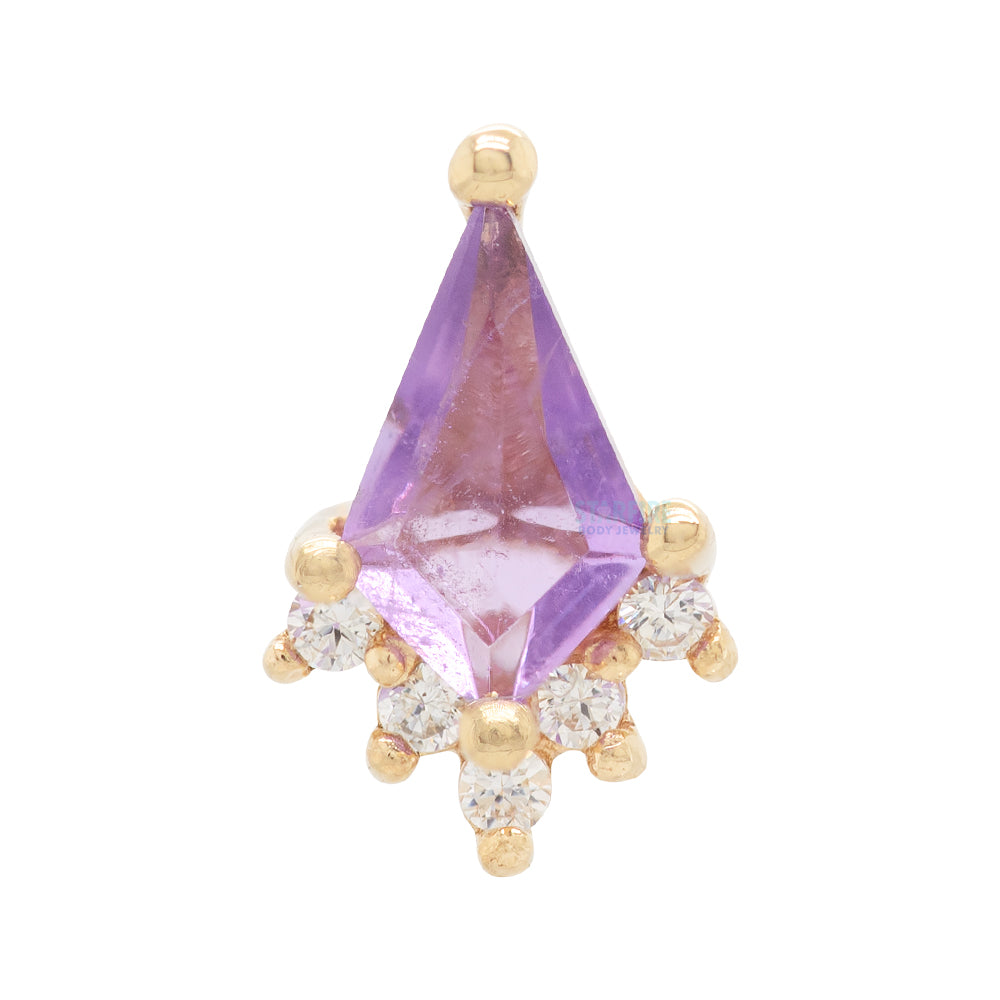 threadless: "Noble" End in Gold with Amethyst & White CZ's