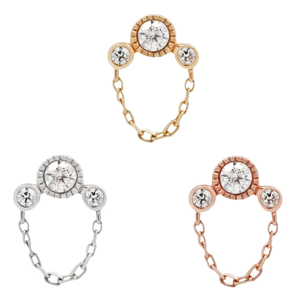 threadless: "Halston" End with Chain in Gold with Diamonds