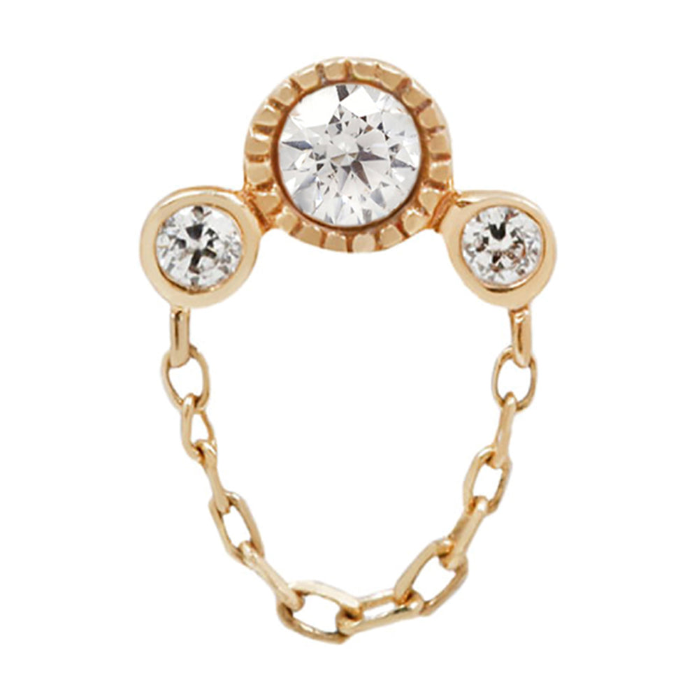 threadless: "Halston" End with Chain in Gold with Diamonds