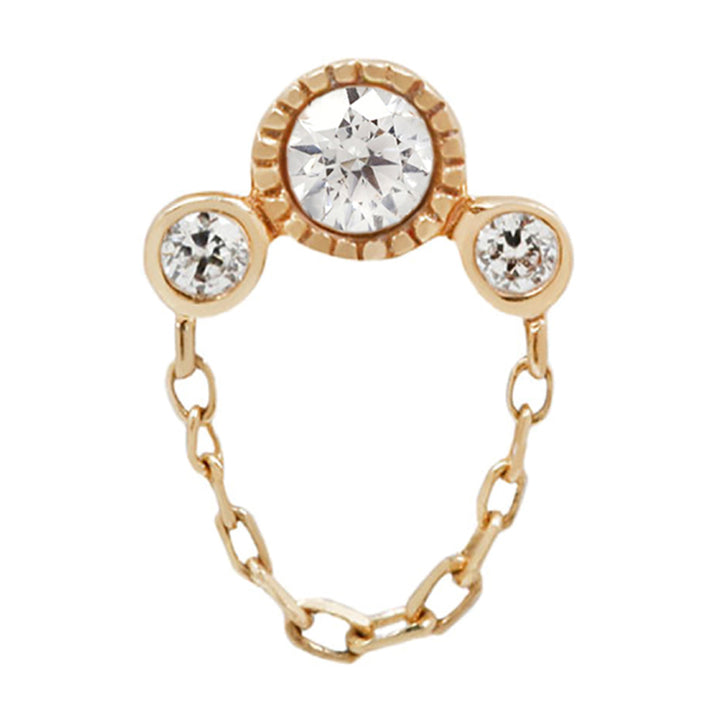 threadless: "Halston" End with Chain in Gold with Diamonds