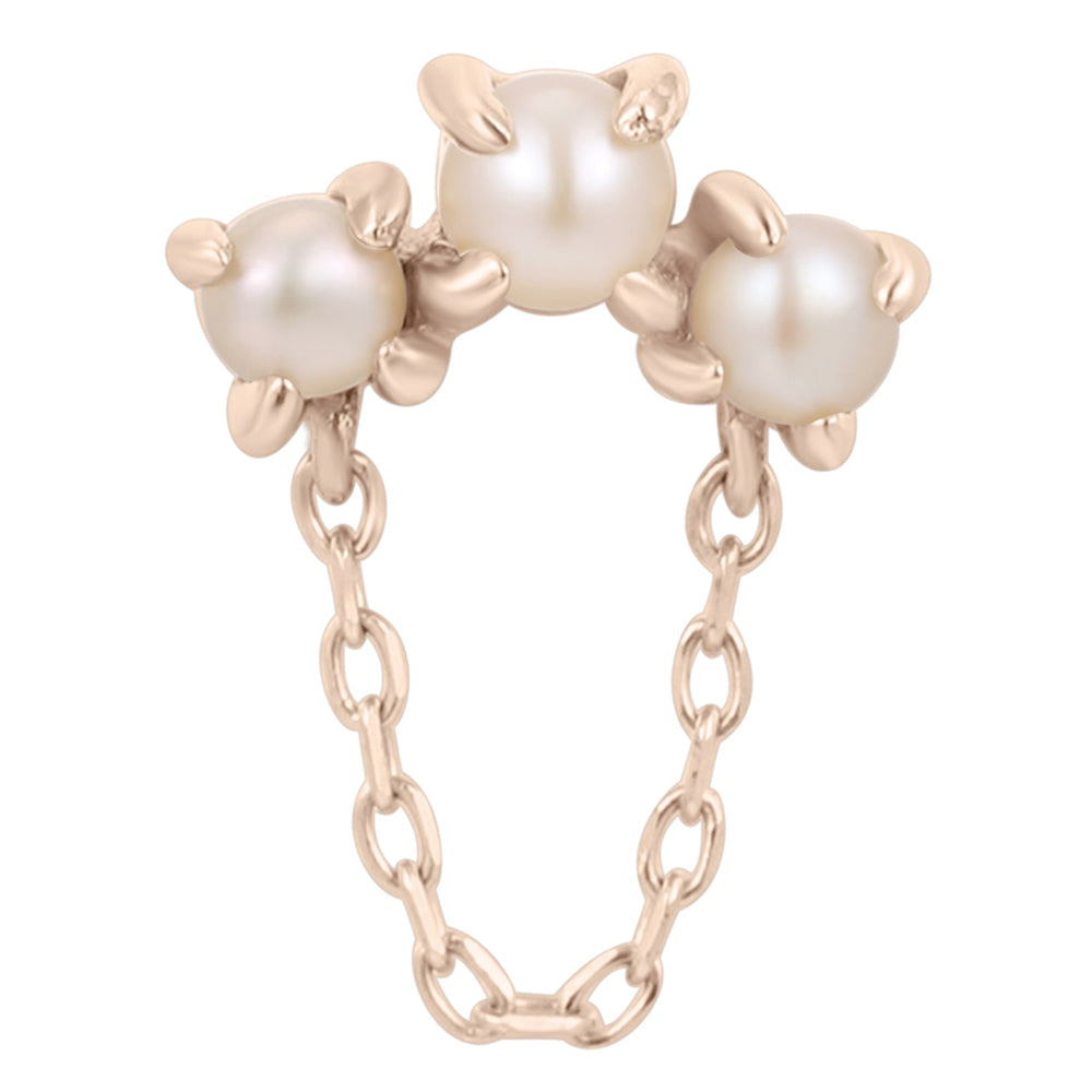 threadless: "Halston" End with Chain in Gold with Pearls