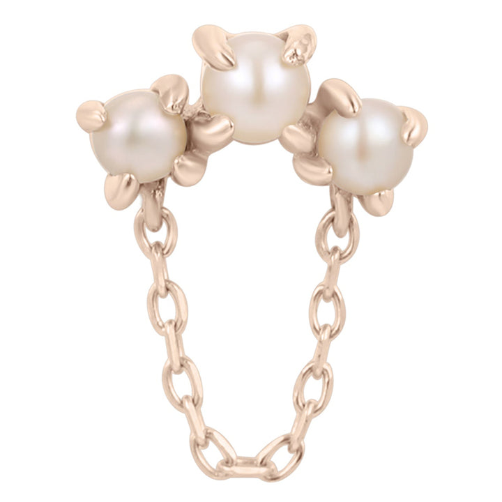 threadless: "Halston" End with Chain in Gold with Pearls