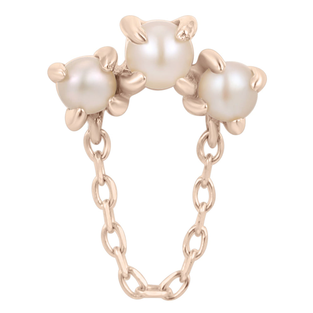 threadless: "Halston" End with Chain in Gold with Pearls