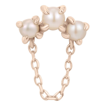 threadless: "Halston" End with Chain in Gold with Pearls