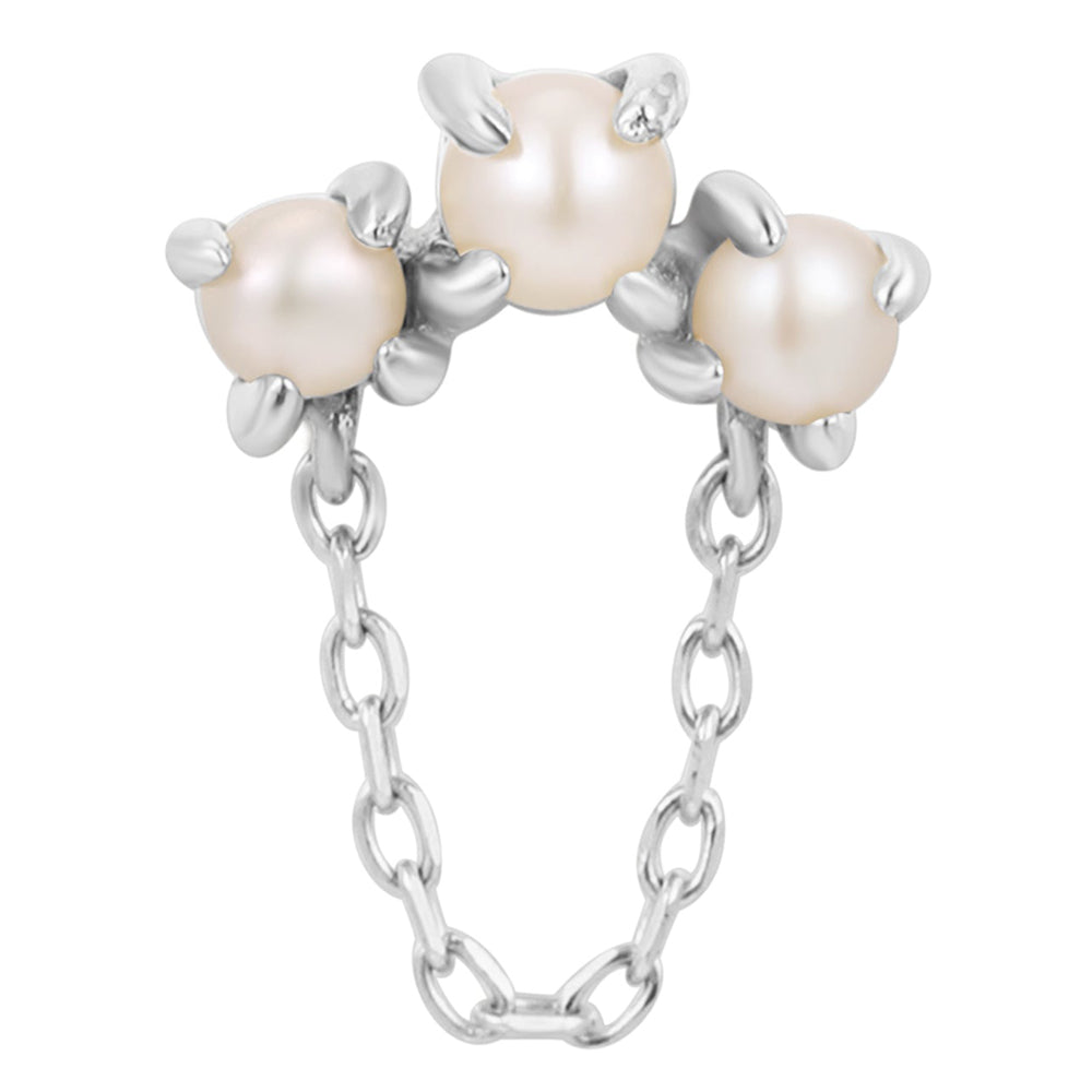 threadless: "Halston" End with Chain in Gold with Pearls