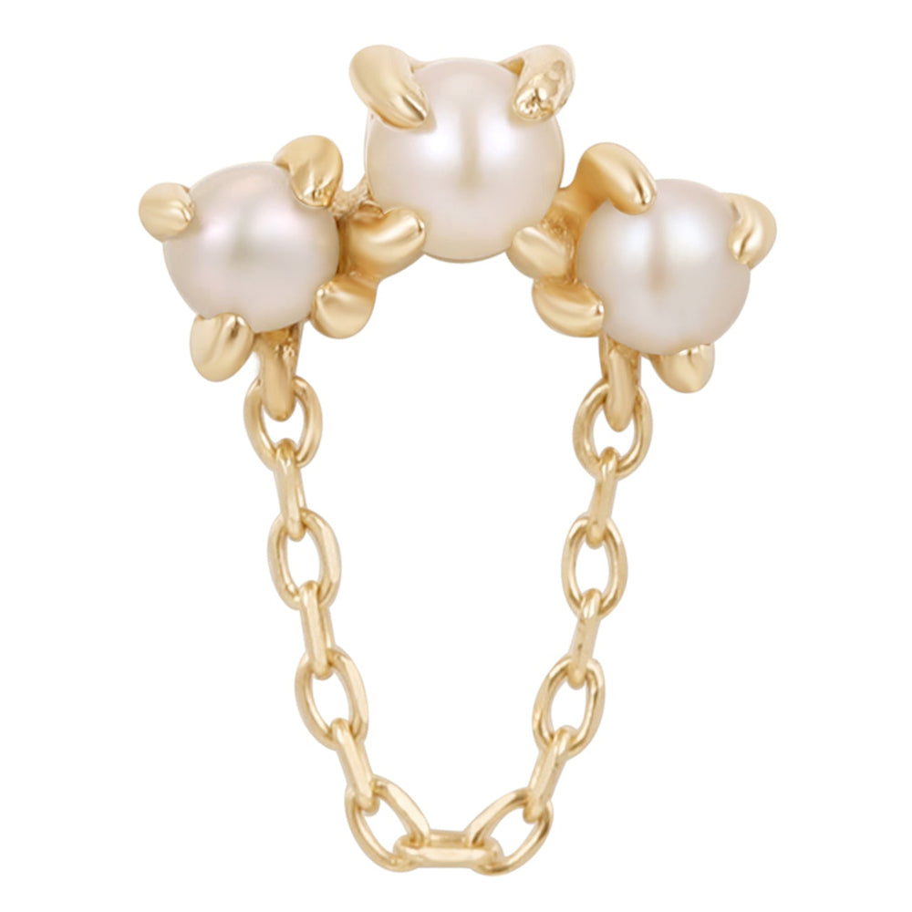 threadless: "Halston" End with Chain in Gold with Pearls