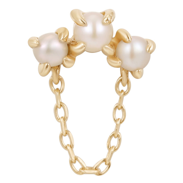 threadless: "Halston" End with Chain in Gold with Pearls