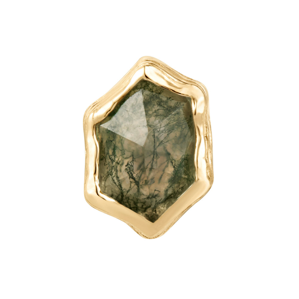threadless: "Pump Up the Volume" End in Gold with Moss Agate
