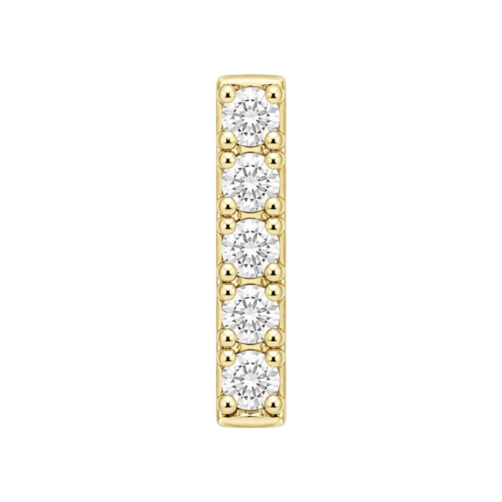 threadless: "Rowe" End in Gold with CZ's