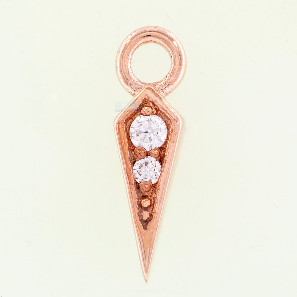 Spike Charm in Gold with CZ's