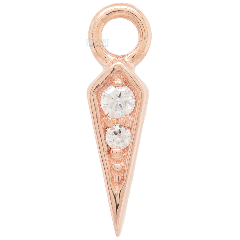 Spike Charm in Gold with CZ's